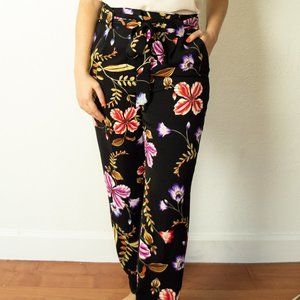 Express floral high rise boot cut flowy pants 8R